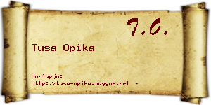 Tusa Opika névjegykártya
